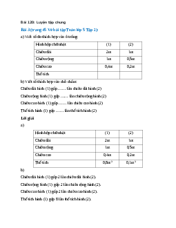 Viết số đo thích hợp vào ô trống Bài 3 trang 45 Vở bài tập Toán lớp 5