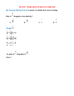 Khoanh vào chữ đặt trước câu trả lời đúng: Phân số 4/7 bằng phân số nào dưới đây