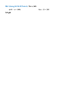 Tìm x, biết: 40 × x = 1400;  x : 13 = 205