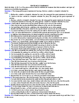 80 câu trắc nghiệm Tiếng Anh 12 dạng bài Sentence Combining chọn lọc