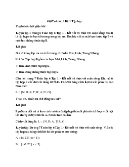 Giải SGK Toán 6 Bài 1 (Kết nối tri thức): Tập hợp