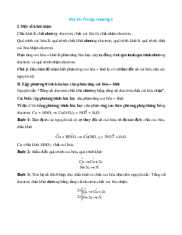 Lý thuyết Hóa học 10 Chương 4 (Kết nối tri thức 2024): Phản ứng oxi hóa – khử hay, chi tiết