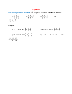 Viết các phân số sau theo thứ tự từ bé đến lớn