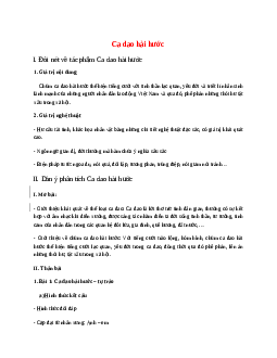 Ca dao hài hước - nội dung, dàn ý phân tích, bố cục, tóm tắt