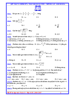 Bộ 5 đề thi Cuối học kì 2 Toán lớp 11 cực hay