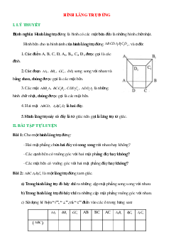 Hình lăng trụ đứng - Hình học lớp 8