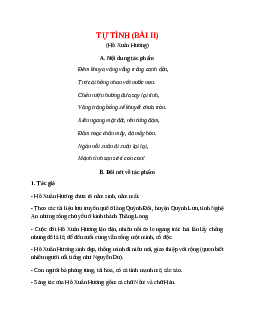 Tự tình (bài II) - Tác giả tác phẩm – Ngữ văn lớp 11