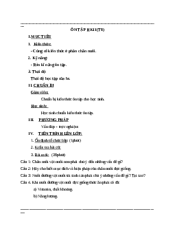 Giáo án Công Nghệ 7 Ôn tập học kì 2 (t8) mới nhất - CV5555