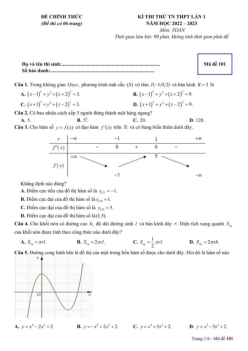 Đề thi thử Toán trường chuyên Hạ Long (Quảng Ninh) năm 2023
