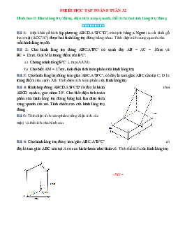 Phiếu bài tập tuần 32 - Toán 8