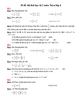 10 đề thi thử học kì 2 môn Toán lớp 6