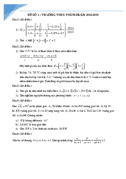 Bộ đề thi học sinh giỏi toán lớp 7