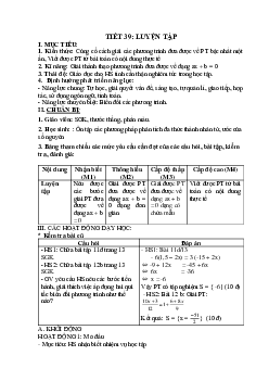 Giáo án Toán học 8 Tiết 39: Luyện tập