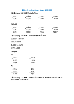 Toán lớp 3 trang 155 Phép cộng các số trong phạm vi 100 000