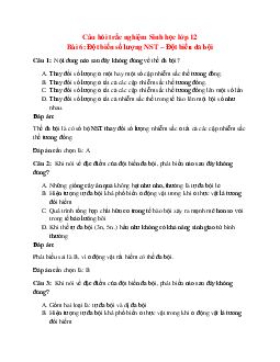 119 câu Trắc nghiệm Sinh học 12 Bài 6 có đáp án 2023: Đột biến số lượng nhiễm sắc thể