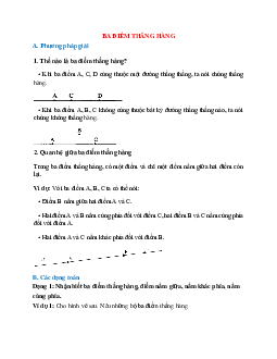 Lý thuyết và bài tập tự luyện Ba điểm thẳng hàng hình học lớp 6 chọn lọc