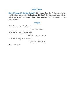 Có 3 thùng đựng dầu. Thùng thứ nhất có 10,5lít, thùng thứ hai có nhiều hơn thùng thứ nhất 3 lít