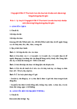 Công nghệ 10 Bài 47 (Lý thuyết và trắc nghiệm): Thực hành: Làm sữa chua hoặc sữa đậu nành (đậu tương) bằng phương pháp đơn giản