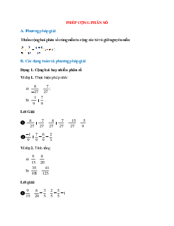 Tuyển tập những bài tập hay nhất về phép cộng phân số có lời giải