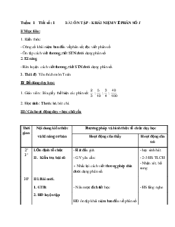 Giáo án Toán lớp 5 bài: Ôn tập Khái niệm về phân số mới, chuẩn nhất