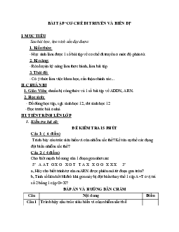 Giáo án Sinh học 12 Ôn tập giữa học kì 1 mới nhất - CV5555