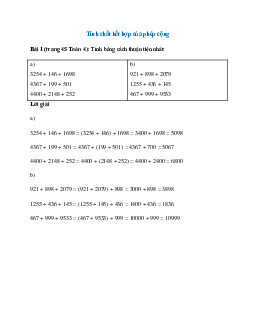 Tính bằng cách thuận tiện nhất: 3254 + 146 + 1698