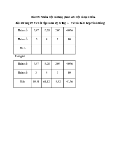 Viết số thích hợp vào ô trống: Bài 2 trang 69 Vở bài tập Toán lớp 5 Tập 1