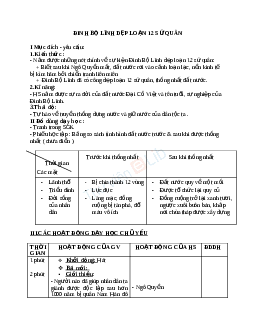 Giáo án Lịch sử 4 Bài 7: Đinh Bộ Lĩnh dẹp loạn 12 sứ quân