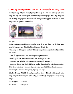 Giải SGK Khoa học tự nhiên 6 Bài 1 (Kết nối tri thức): Giới thiệu về Khoa học tự nhiên