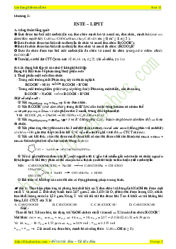 Các dạng bài tập Este - Lipit môn Hóa lớp 12