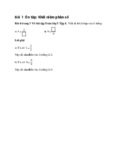 Viết số thích hợp vào ô trống: 1 = 2/...; 0 = .../9