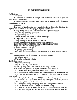 Giáo án Lịch sử 12 Ôn tập học kì 1 mới nhất