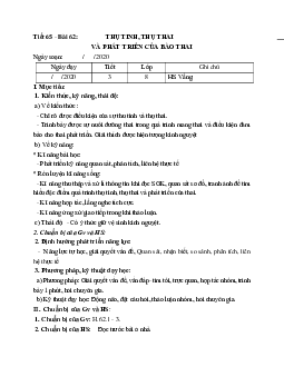 Giáo án Sinh học 8 Bài 62: Thụ tinh, thụ thai và phát triển của thai mới nhất