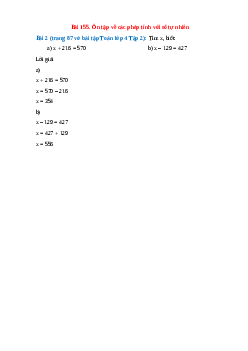 Tìm x, biết: x + 216 = 570