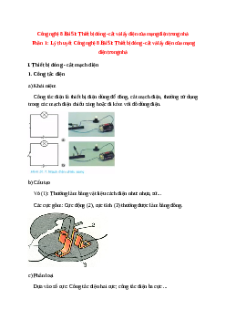 Lý thuyết Công nghệ 8 Bài 51 (mới 2023 + 10 câu trắc nghiệm): Thiết bị đóng - cắt và lấy điện của mạng điện trong nhà