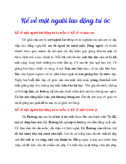 21 bài văn kể về người lao động trí óc môn Tiếng Việt lớp 3