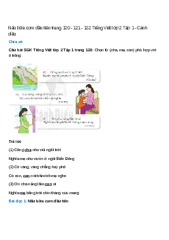 Nấu bữa cơm đầu tiên trang 120, 121, 122 Tiếng Việt lớp 2 Tập 1 – Cánh diều