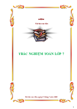 Trắc nghiệm Toán lớp 7 - có đáp án