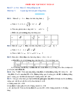 Phiếu bài tập tuần 15 - Toán 7
