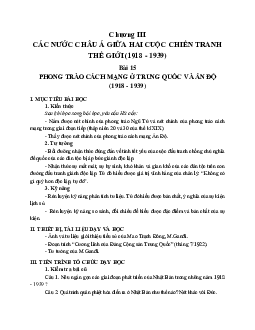 Giáo án Lịch sử 11 Bài 15 Phong trào cách mạng ở Trung Quốc và Ấn Độ mới nhất