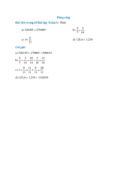 Tính: 326145 + 270469; 5/7 + 3/14