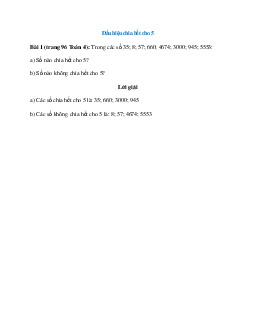 Trong các số 35; 8; 57; 660; 4674; 3000; 945; 5553: Số nào chia hết cho 5
