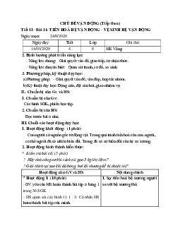 Giáo án Sinh học 8 Bài 11: Tiến hóa của hệ vận động mới nhất