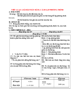 Giáo án Giải bài toán bằng cách lập phương trình (2023) mới nhất - Toán 9