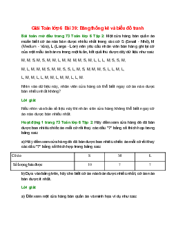 Giải SGK Toán lớp 6 Bài 39 (Kết nối tri thức): Bảng thống kê và biểu đồ tranh