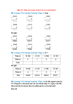 Vở bài tập Toán lớp 3 Tập 2 trang 74 Bài 147: Nhân số có năm chữ số với số có một chữ số