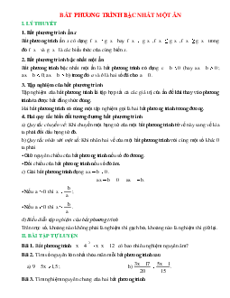 Bất phương trình bậc nhất một ẩn