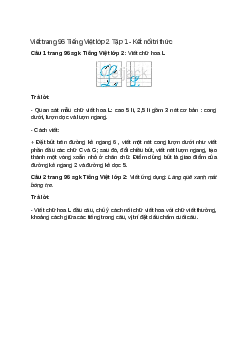 Viết trang 96 Tiếng Việt lớp 2 Tập 1 – Kết nối tri thức