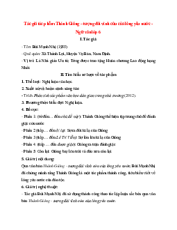 Thánh Gióng – tượng đài vĩnh cửu của lòng yêu nước: tác giả, bố cục, tóm tắt nội dung chính, dàn ý