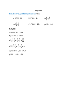 Tính: 8729 : 43; 2704 : 32      